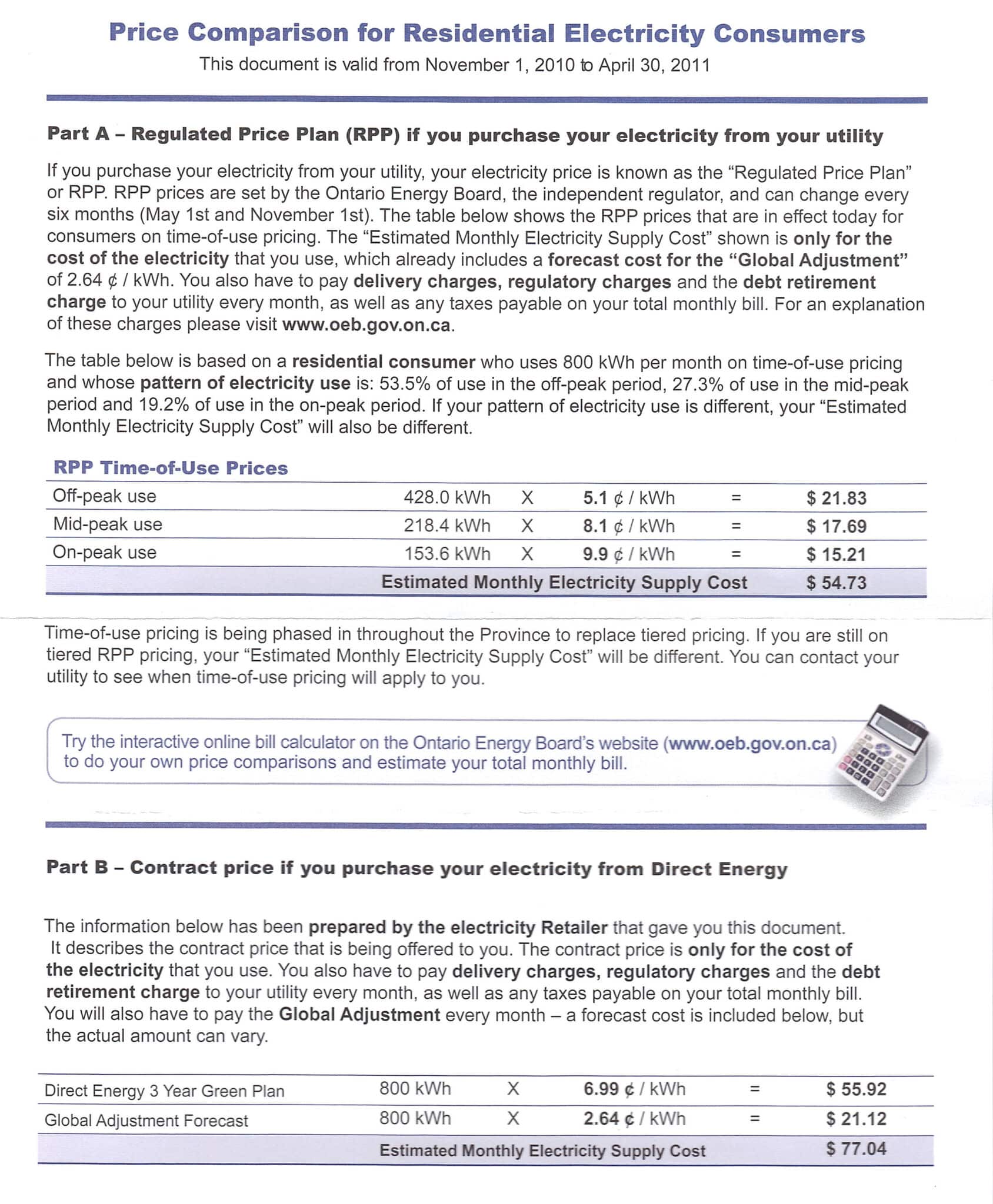 Electricity Prices - Direct Energy