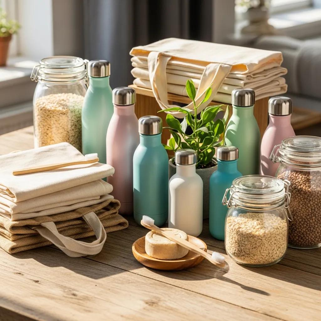 Sustainable products arranged as eco-friendly gift options