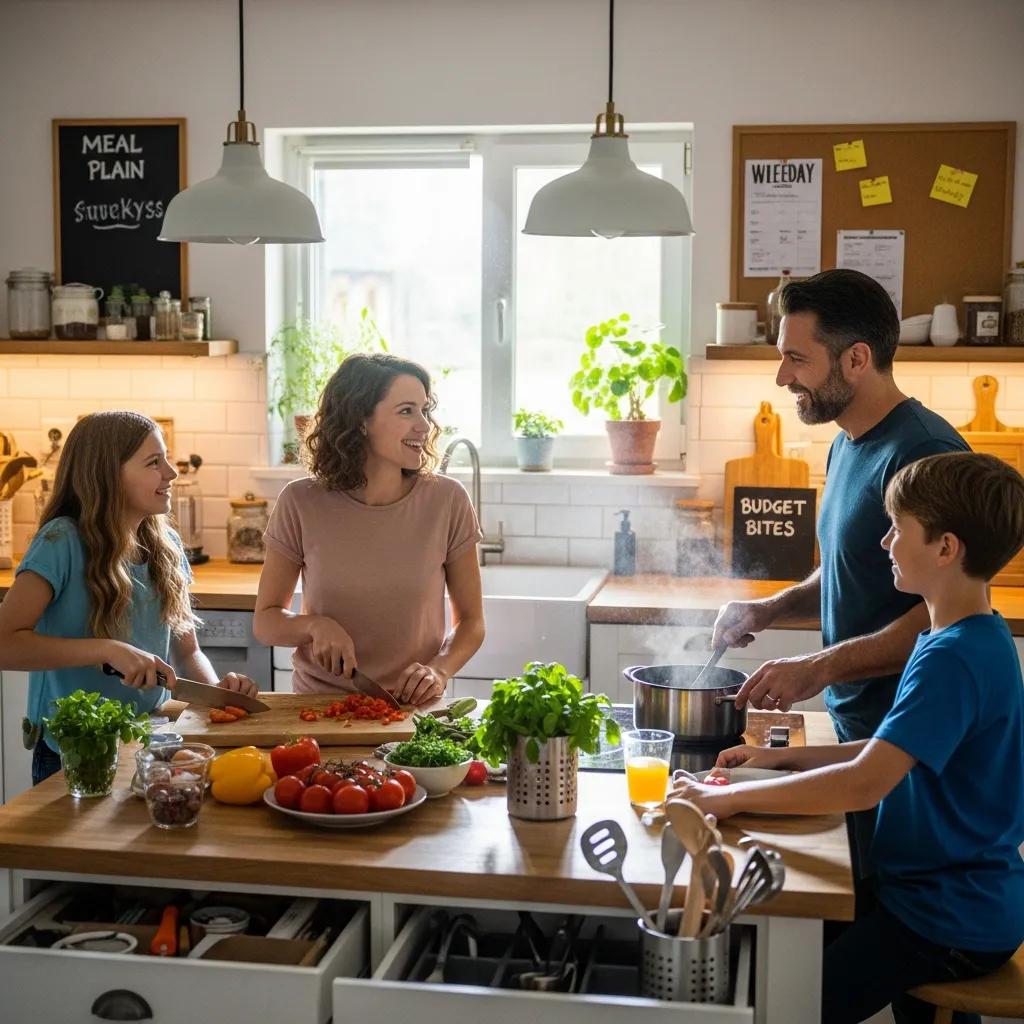 Family cooking together — practical, money-saving meal routine