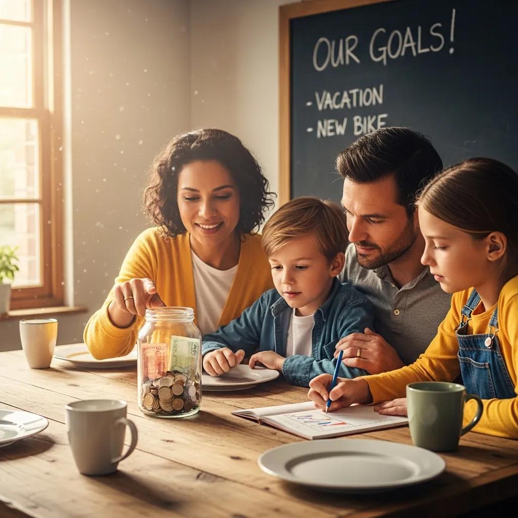 Family planning savings together with a visible savings jar