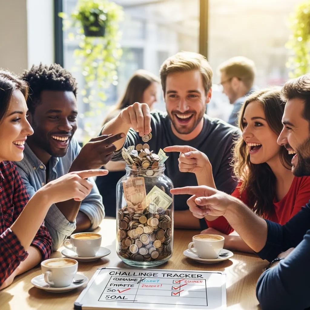 Friends saving with a jar — the fun of a money challenge
