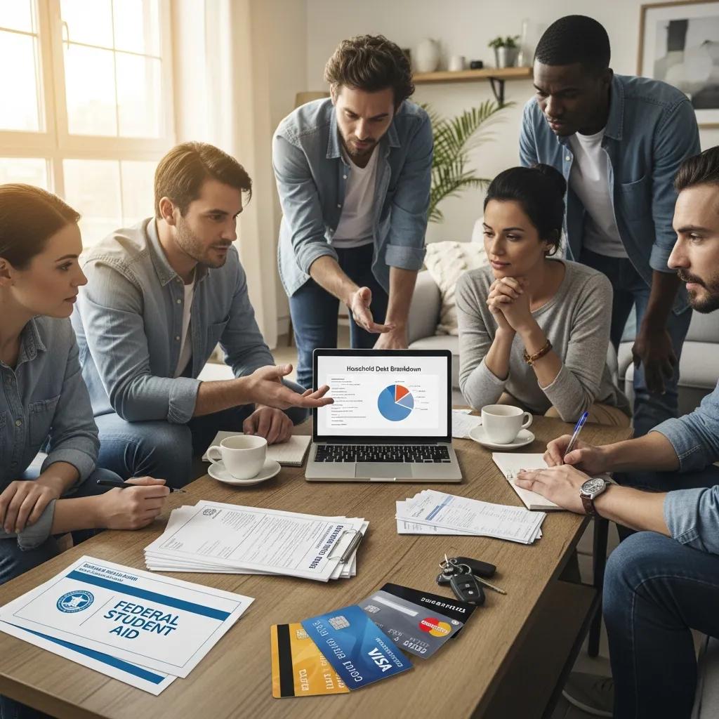 Group discussion about common types of consumer debt