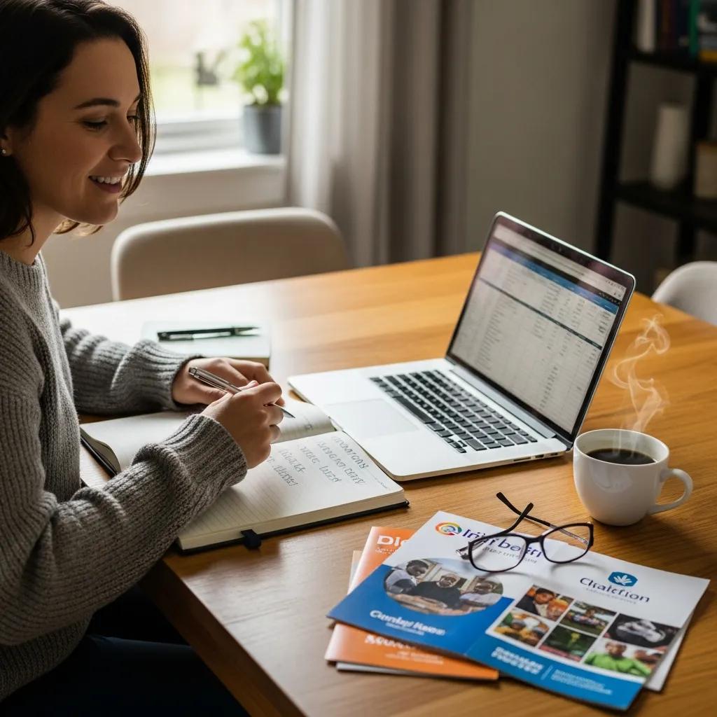 Person planning donations at a table, highlighting the importance of budgeting for giving