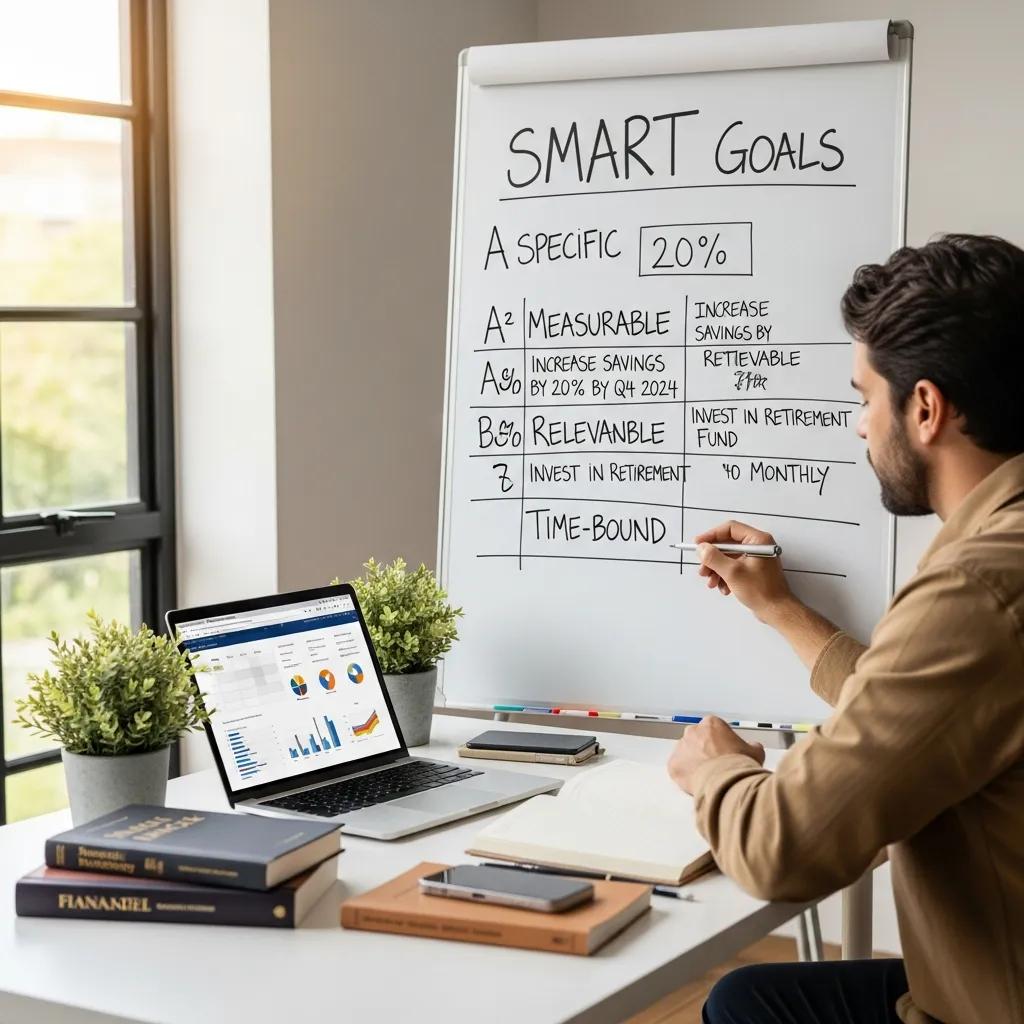 Person using the SMART goals framework for financial planning