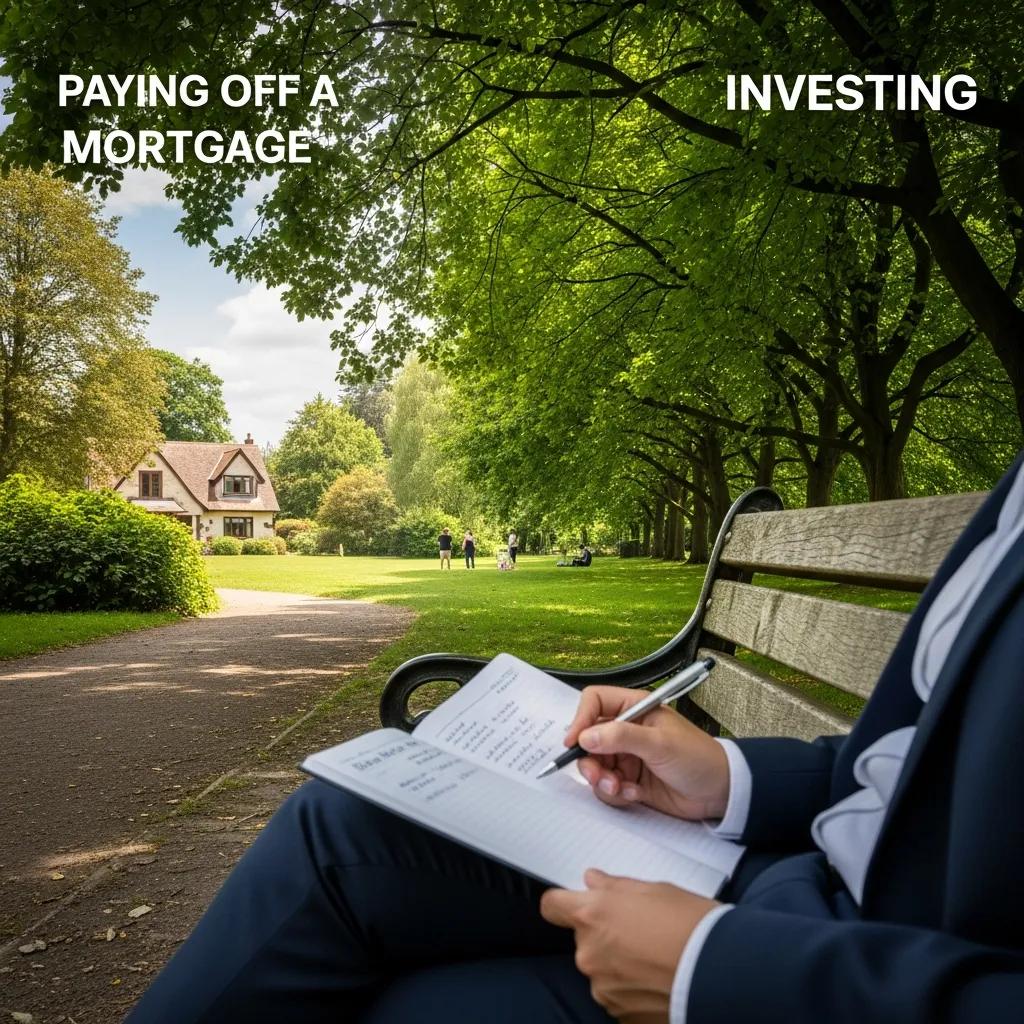 Person contemplating financial decisions in a peaceful park setting