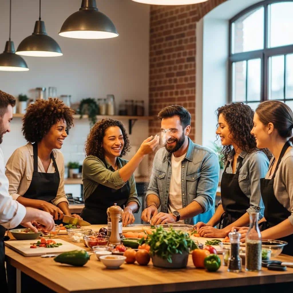 Group of friends enjoying a creative class to discover hidden talents
