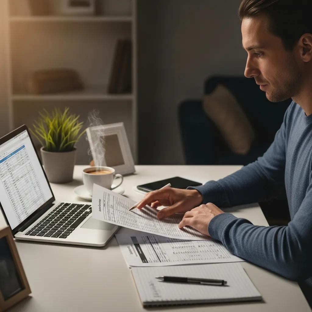 Person reviewing documents for a property tax appeal at a desk