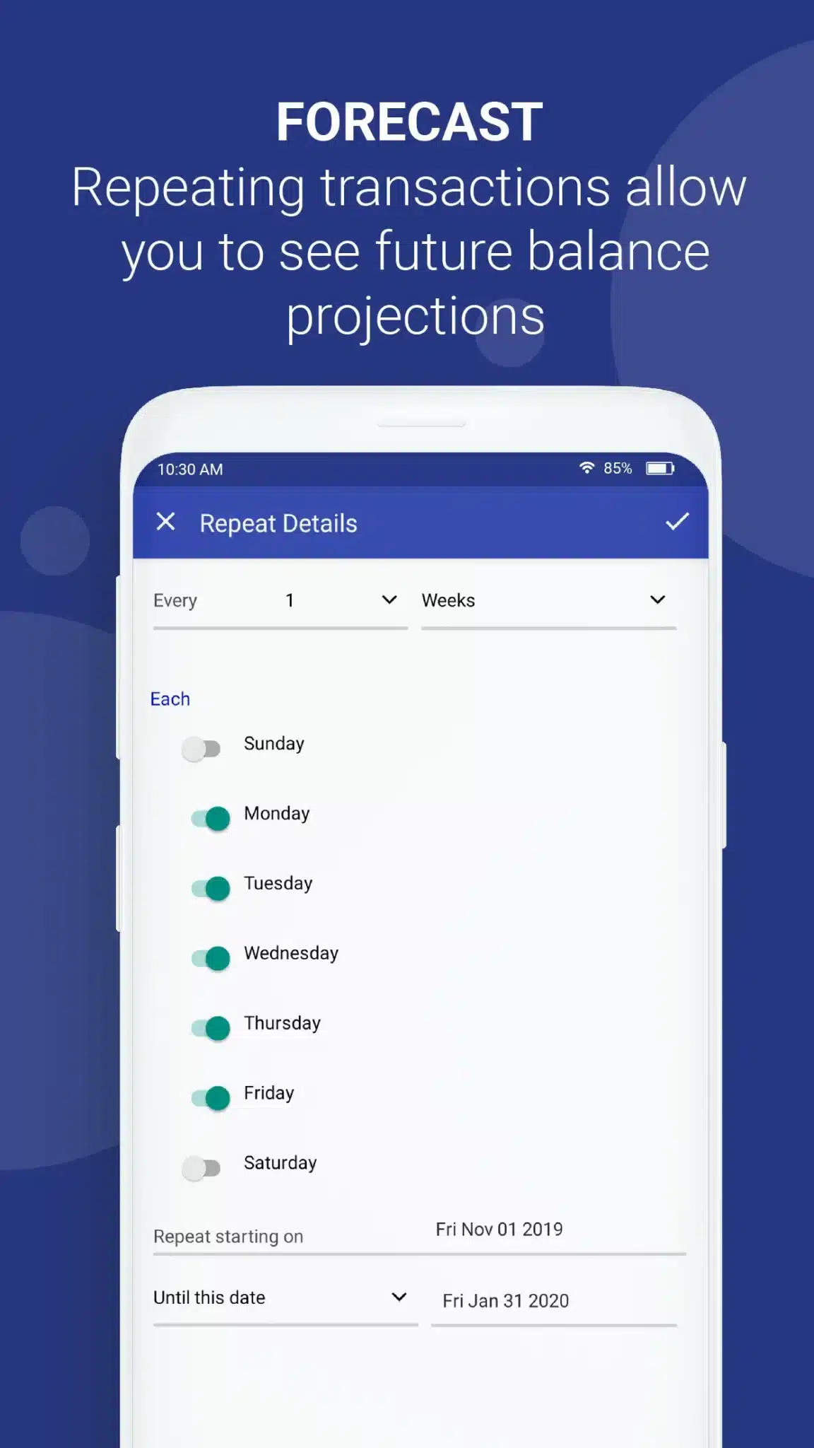 Person using a budgeting app on a tablet, emphasizing financial management and refund tracking